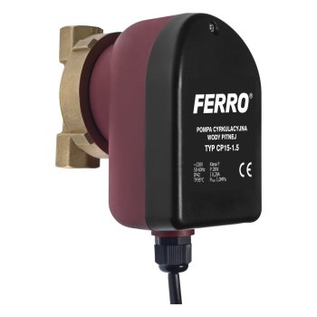 Рециркуляционный насос ГВС FERRO CP 15-1.5, питьевая вода, 28 Вт, 230 В